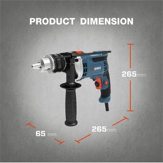 SENIX สว่านกระแทกไฟฟ้า 13 มม. 750W (พร้อมอุปกรณ์ 45ชิ้น) รุ่น PDHE7.5-M-EU  สีน้ำเงิน - ดำ