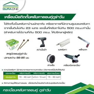 ดูร่าวัน กระเบื้องหลังคาลอนคู่ 0.5x50x120 ซม. สีน้ำเงินวาสนา