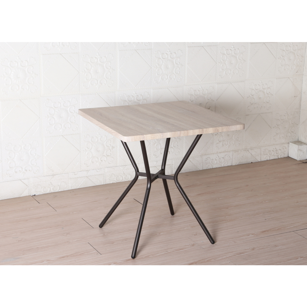 Delicato ชุดโต๊ะอาหาร 2 ที่นั่ง รุ่น B01061A โต๊ะ:75X75ซม. เก้าอี้:42X42X81ซม. สีน้ำตาลอ่อน