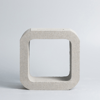 วีบล็อค อิฐบล็อกช่องลมลาย สี่เหลี่ยมมุมโค้ง A ขนาด 19x19x9ซม.