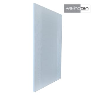 WELLINGTAN ประตูไฟเบอร์กลาส รุ่น P00-K06  80x200ซม. สีขาวลายโอ๊ค  (เจาะลูกบิด+เดทโบลท์)