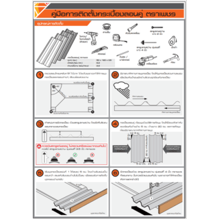ตราเพชร ครอบปิดชาย หลังคาลอนคู่ สีแดงมั่งมี