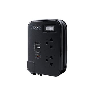 VOX รางปลั๊กไฟ 2 ช่อง 1 สวิตซ์  2 USB 2 Type C PD20W Fast charge รุ่น  F5ST3-NOB2-2134 1 เมตร. สีดำ