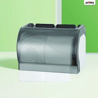 Primo กล่องใส่กระดาษชำระม้วนเล็ก แบบคู่ รุ่น BCQ46   สีดำ