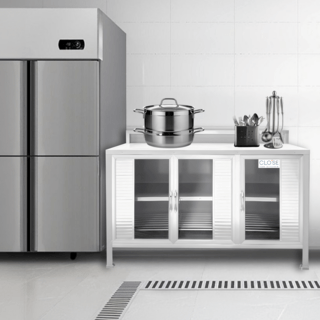 CLOSE เคาน์เตอร์อเนกประสงค์ ขนาด 121.50 x45x85 ซม. สีเงิน