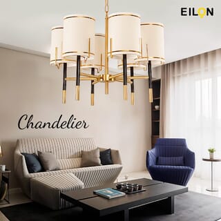 EILON โคมไฟแขวน Chandelier แบบช่อ 36W ขั้ว E27*6 รุ่น KDD7022/6 สีขาว