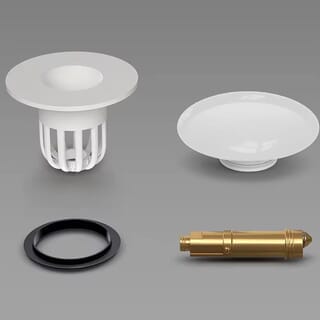 Verno สะดืออ่างล้างหน้าแบบกดหัวเซรามิค ถอดสวมได้ รุ่น ZJ1 ขนาด 6.5x6.5x6.5 ซม. สีขาว