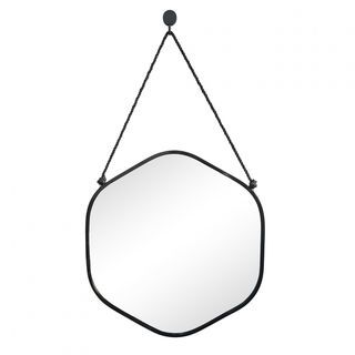 Nice กระจกทรงเหลี่ยมพร้อมสายแขวน รุ่น ลาล่า-แบล็ค ขนาด 39x41 ซม. สีดำ