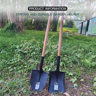 POLLO พลั่วตักด้ามไม้ รุ่นCY02  ขนาด24*48.5*150ซม. สีดำ