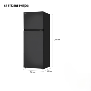 TOSHIBA ตู้เย็น 2 ประตู ขนาด 16.4 คิว รุ่น GR-RT624WE-PMT(06) สีเทา