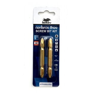 BISON ดอกไขควง สีทอง PH2 – 65มม.(2ดอก/แผง)  รุ่น DTPH2002-PRO