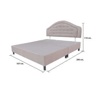 TRUFFLE บล็อกที่นอน+หัวเตียง รุ่น Honey ผ้า Canvass ขนาด 3.5F สีน้ำตาลอ่อน