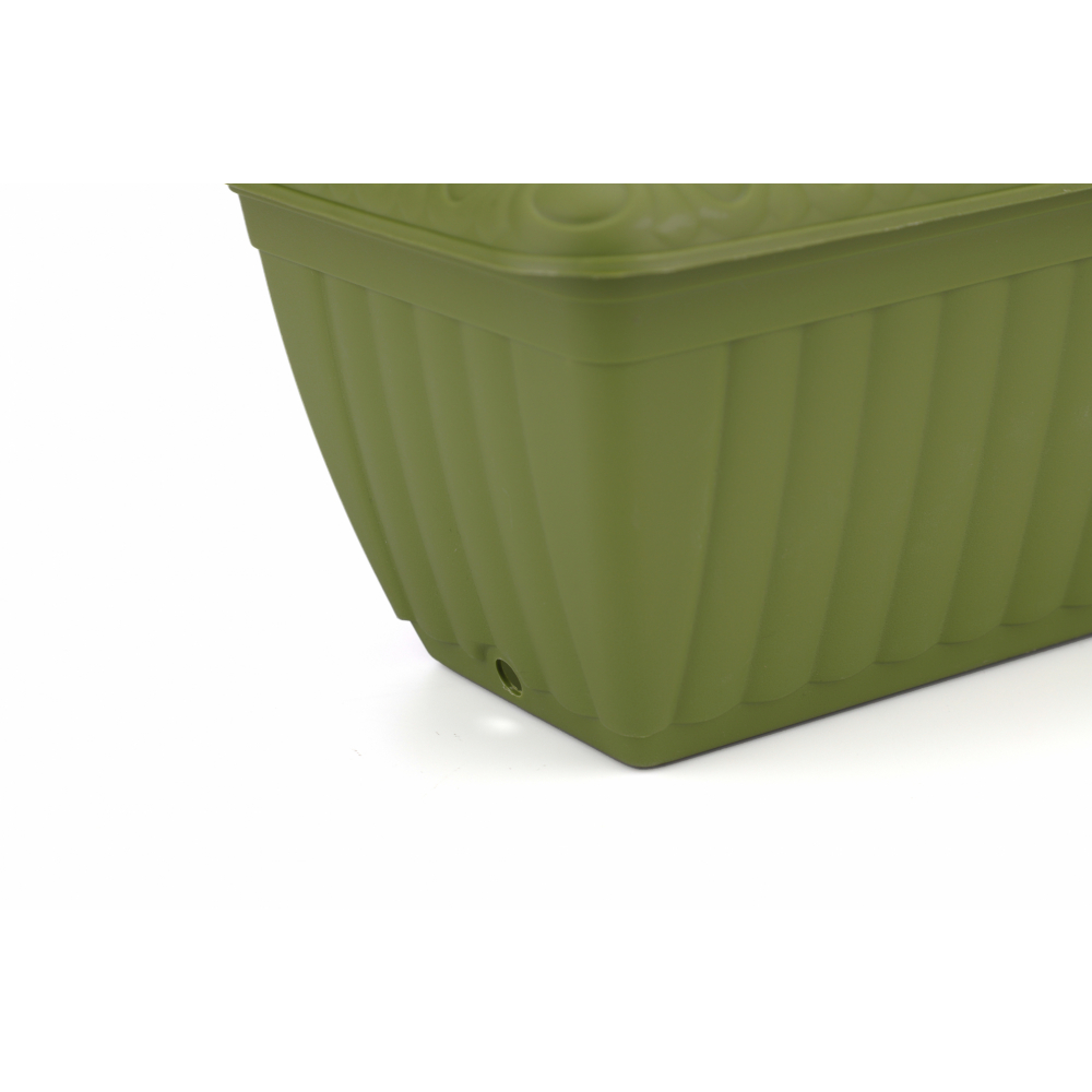 Tree‘O กระถางต้นไม้ทรงสี่เหลี่ยมผืนผ้า รุ่น6PY026-GN ขนาด20x37x15ซม.(8นิ้ว) สีเขียว