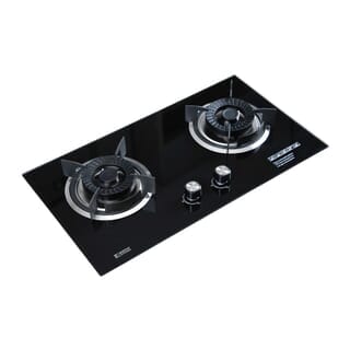 KOCH KITCHEN เตาแก๊สแบบฝังหน้ากระจก 2 หัวเตา NICASIO K-01 สีดำ