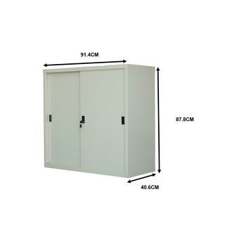 ATMOS ตู้เหล็กเก็บเอกสาร บานทึบ 2 ชั้น 91.4x40.6x87.8 ซม. สีครีมใหม่