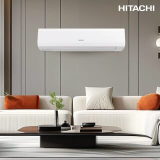 HITACHI เครื่องปรับอากาศ Non Inverter ขนาด 24000 BTU รุ่น RAK-BH24PCAST สีขาว