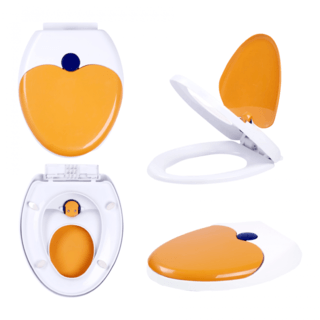Verno ฝารองนั่ง2ชั้น V shanpe รุ่น LPF-207 สีส้ม+ขาว