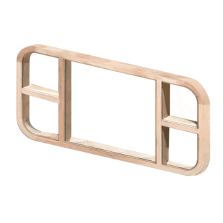 DR.WOOD วงกบไม้เนื้อแข็ง 5 ช่อง ขอบโค้งมน รุ่น MM-05K100 ขนาด 100x200 ซม. 