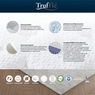 Truffle ที่นอนพ็อกเก็ตสปริงเสริมยางพารา รุ่น Lalisa ขนาด 180x200x34 ซม. (6ฟุต) สีขาว