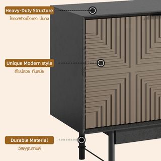 DELICATO ชั้นวางทีวี รุ่น BIZANO ขนาด 39x163.70x66.20 ซม. สีดำ-กาแฟ