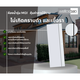 WELLINGTAN ประตูยูพีวีซี เซาะร่อง MG1 70x200 ซม. สีขาว (ไม่เจาะรูลูกบิด) 