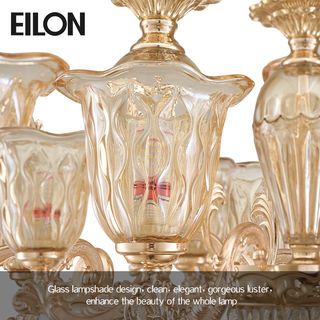 EILON โคมไฟแขวนช่อคริสตัล ขนาด 70*50cm รุ่น MD8064-6 สีทอง