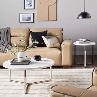 DELICATO โต๊ะกลาง ขนาด เส้นผ่านศูนย์กลาง 80xสูง 42ซม รุ่น CHALKY สีขาว