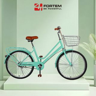 FORTEM จักรยานแม่บ้านตะกร้าเหล็ก รุ่น DAWN-07 ขนาด 24 นิ้ว สีเขียว (1/2)