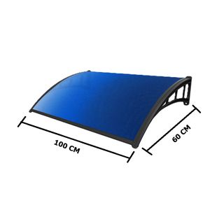WELLINGTAN ชุดกันสาดโพลีคาร์บอเนต NWT21-1 ขนาด 60x100 ซม. 6มม. สีน้ำเงิน