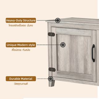 DELICATO ชั้นวางทีวี รุ่น RETRO ขนาด 39x178x63 ซม. สีเทาอ่อน