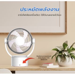 BENKA พัดลมตั้งโต๊ะชาร์จไฟแบบพกพา ขนาด 9 นิ้ว รุ่น KN-L2829 สีชมพู