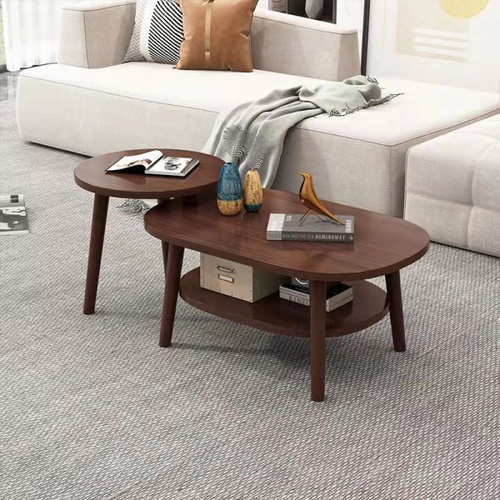 DELICATO โต๊ะกลางอเนกประสงค์ 2ชั้น ขนาด 45x120x37ซม. รุ่น WOODISH SET สีไม้ 