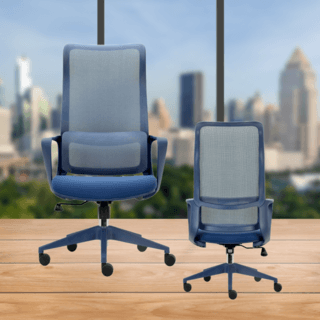 SMITH เก้าอี้สำนักงาน HIGH BACK รุ่น GOHAN -04 ขนาด 64x66x113.5-121 ซม. สีน้ำเงิน