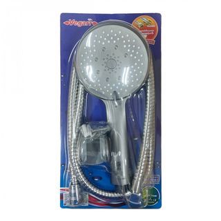 VEGARR ฝักบัวสีเทาควันปืน หน้าลายดาว  5 ระบบ  พร้อมสายแสตนเลส ยาว 120 ซม น็อต-ถ้วย  ทองเหลืองชุบโครเมี่ยม A303S/VC