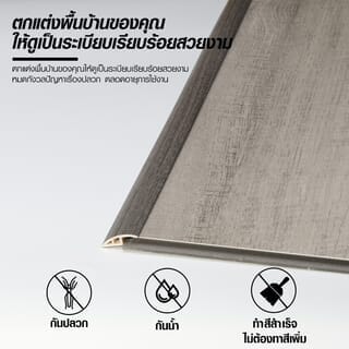 MAC ตัวจบเก็บขอบT1 ขนาด28x5.5มม. ความยาว 2 เมตร WD3  สีโอ๊คเทา FDF30