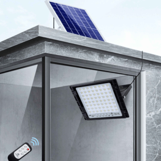 JD โคมไฟสปอร์ตไลท์โซลาร์เซลล์ 60W พร้อมรีโมท รุ่นJDTGD-8860W แสงวอร์มไวท์