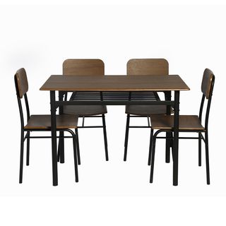 Delicato ชุดโต๊ะอาหาร 4 ที่นั่ง รุ่น Kaito โต๊ะ:110X70X76ซม. เก้าอี้:45x48.5x84.5ซม. สีน้ำตาลเข้ม