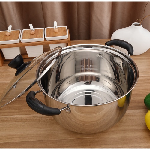 SANE หม้อต้มสเตนเลสพร้อมฝาแก้ว 30 ซม. SOKA-30