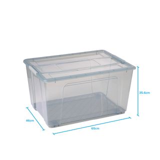 INABOX กล่องเก็บของอเนกประสงค์ 80L มีล้อ รุ่น Eday-N80674BK ขนาด 46x65x35.6 cm. สีใส