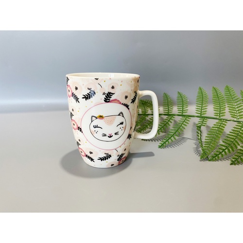 AILO แก้วเซรามิค 8 ซม. 350 มล. RABBIT-02 สีชมพู