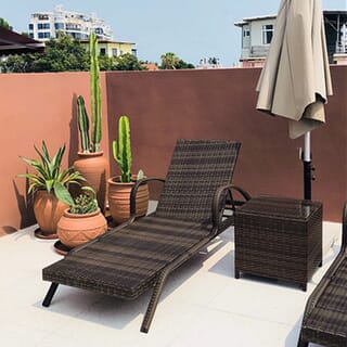 SUMMER SET โต๊ะริมสระหวายเทียม รุ่น กระบี่ ขนาด 45x45x40ซม.สีน้ำตาลเข้ม