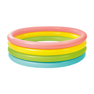 INTEX สระว่ายน้ำเป่าลมทรงกลม รุ่น 56441NP ขนาด 168x168x46 ซม. สีรุ้ง