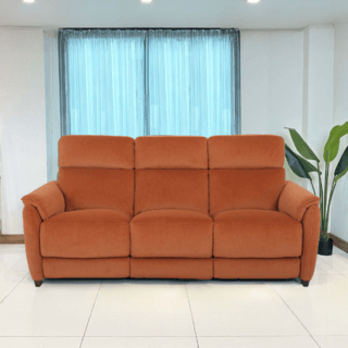 Relax studio โซฟาหนังสังเคราะห์ปรับระดับไฟฟ้า 3 ที่นั่ง ขนาด 205x98-156x100 ซม. รุ่น Orchard  สีคาราเมล