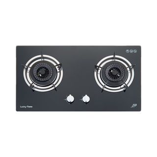 LUCKY FLAME เตาฝังหน้ากระจก 2 หัวเตา รุ่น LGS-962 สีดำ