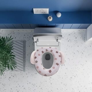 Primo Kids ฝารองนั่งเด็กพร้อมมือจับและแผ่นกันน้ำกระเด็น รุ่น Bear TS01B สีเบจ ลายหมี