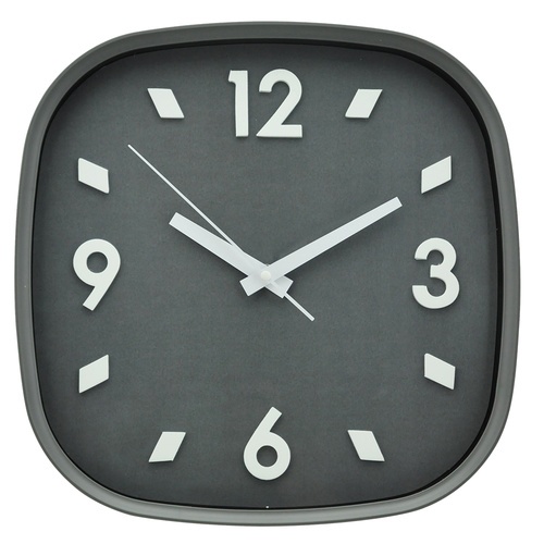 COZY นาฬิกาแขวนทรงเหลี่ยม รุ่น CARA-G ขนาด 29.7x29.7x4.7 ซม. สีเทา