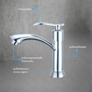Iris ชุดก๊อกอ่างล้างหน้าทรงยืนครบเซ็ท รุ่น มิวนิค XST11-2 ขนาด 27x20x6ซม. สีโครเมี่ยม 
