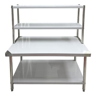 CROWN โต๊ะเตรียมสเตนเลส 2 ชั้น พร้อมชั้นวาง SUS304 150x80x160 ซม. NOELLE-SS304 (1/2)