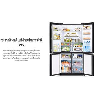 HITACHI ตู้เย็น 4 ประตู ขนาด 19.8 คิว รุ่น RWB640VF GBK สีกระจกดำ
