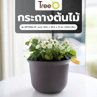 Tree’ O กระถางต้นไม้ รุ่น 6PY006-GY ขนาด 30.6 x 30.6 x 21 ซม. (12นิ้ว) สีเทา
